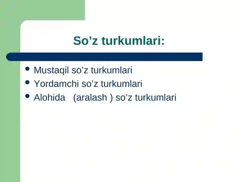 Fe’l - so’z turkumi 3