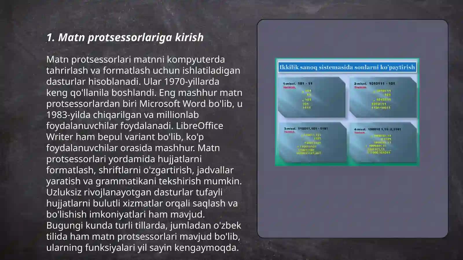 Matn protsessorlarini o'rganish metodikasi 3