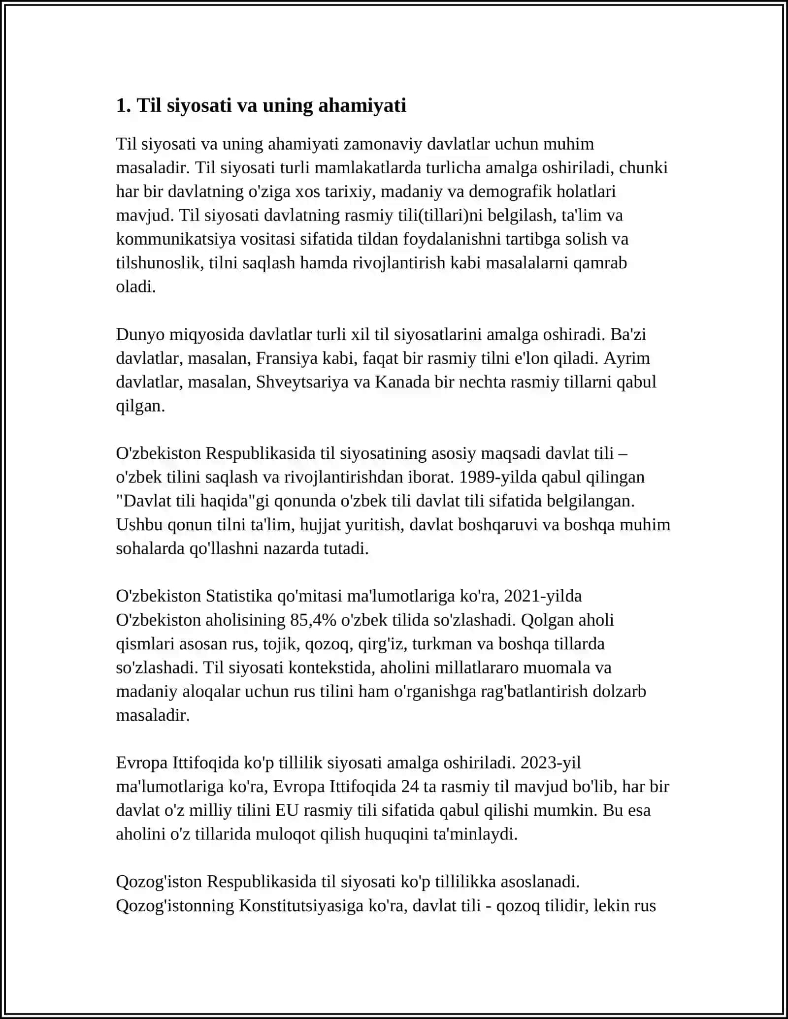 TIL SIYOSATI VA O'ZBEK TILINING RIVOJLANISHI 3