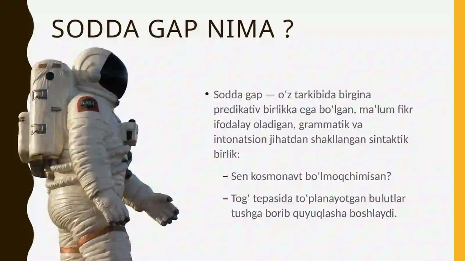 Sodda gapning ta'rifi va tasnifi 3