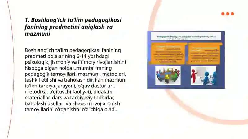 Boshlangʻich taʼlim pedagogikasi fanining predmeti,maqsadi,vazifasi,ilmiy taraqqiyot metodlari 3