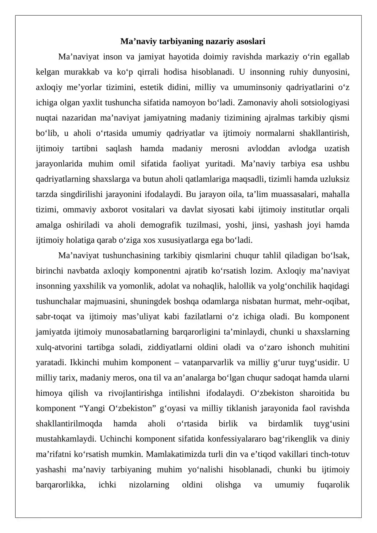 Aholi o‘rtasida ma’naviy tarbiyaning o‘rni 3
