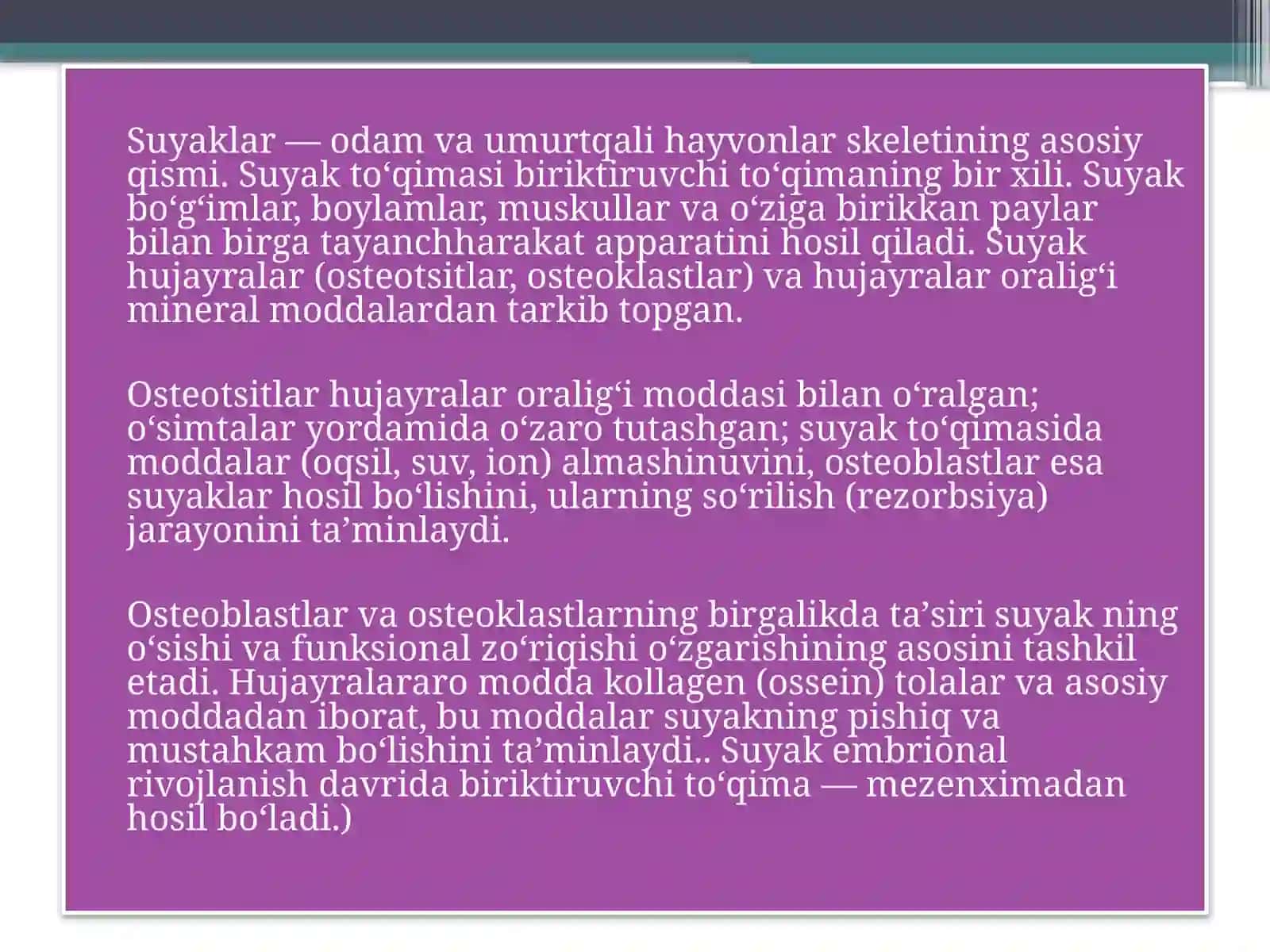 Baxtiyorova Marjona - Chanoq va oyoq suyaklarining yoshga qarabo'zgarishi 3