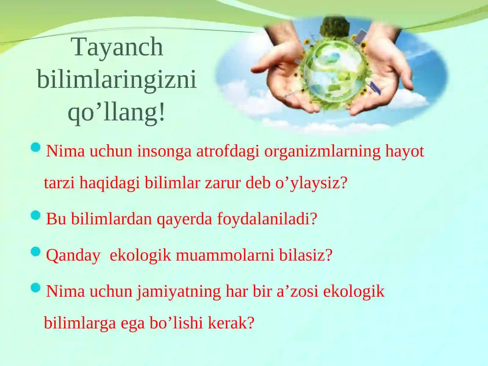 Ekologiyaning rivojlanishi, bo’limlari va metodlari 3