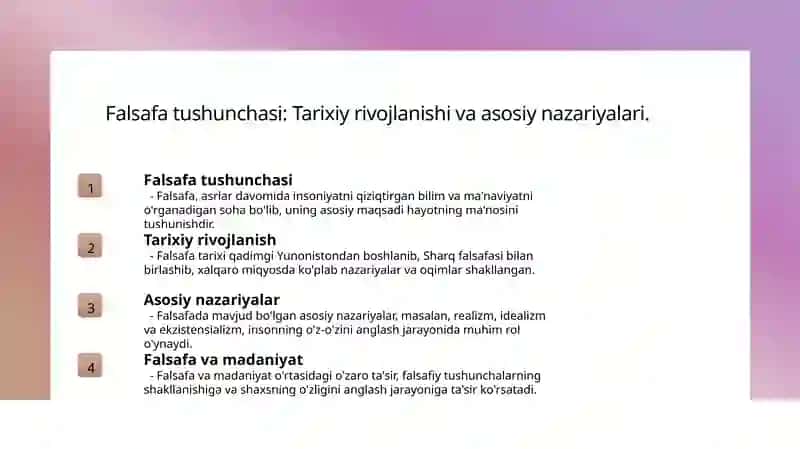 Falsafiy dunyoqarashning o'z-o'zini anlash jarayonidagi ta'sir 3