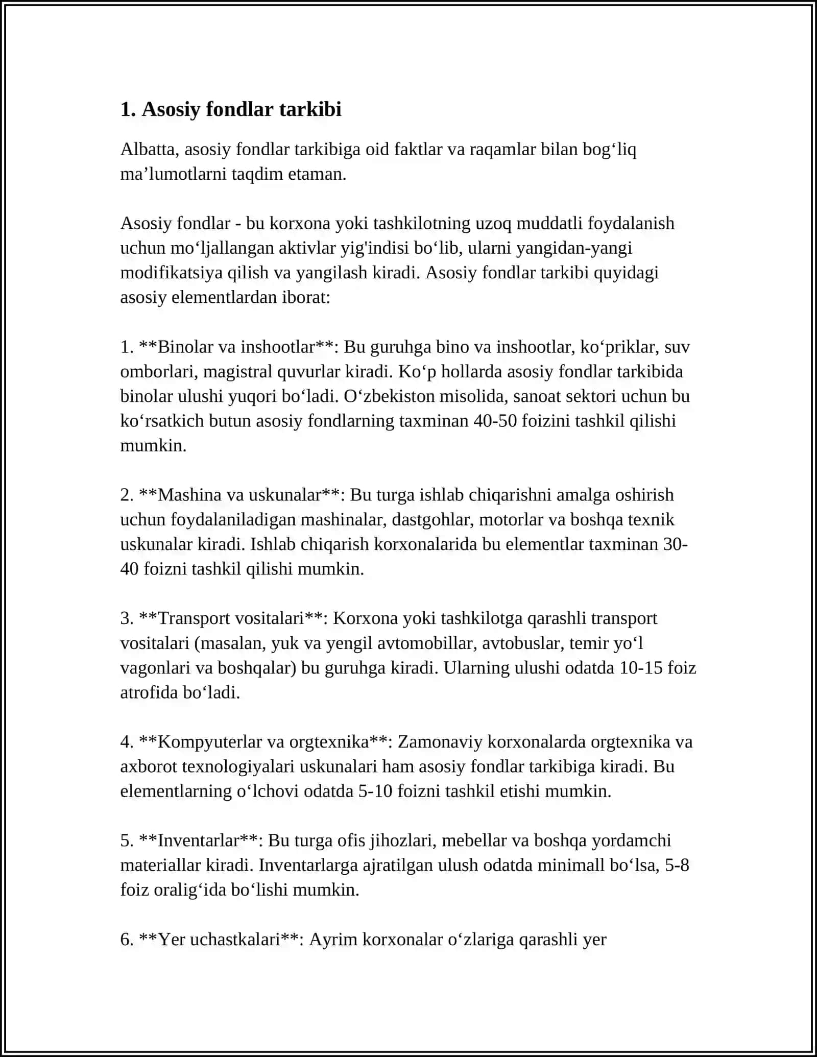 OʻZBEKISTON SANOATI ASOSIY FONDLARINING DINAMIKASI 3