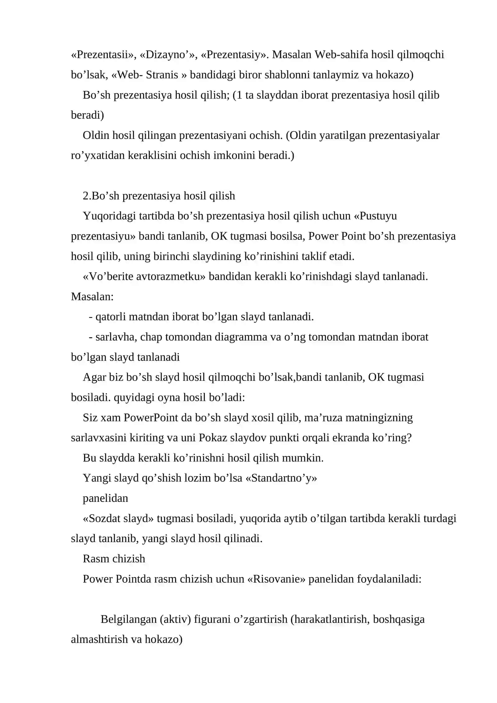 MICROSOFT POWERPOINT DASTURIDA ISHLASH 3