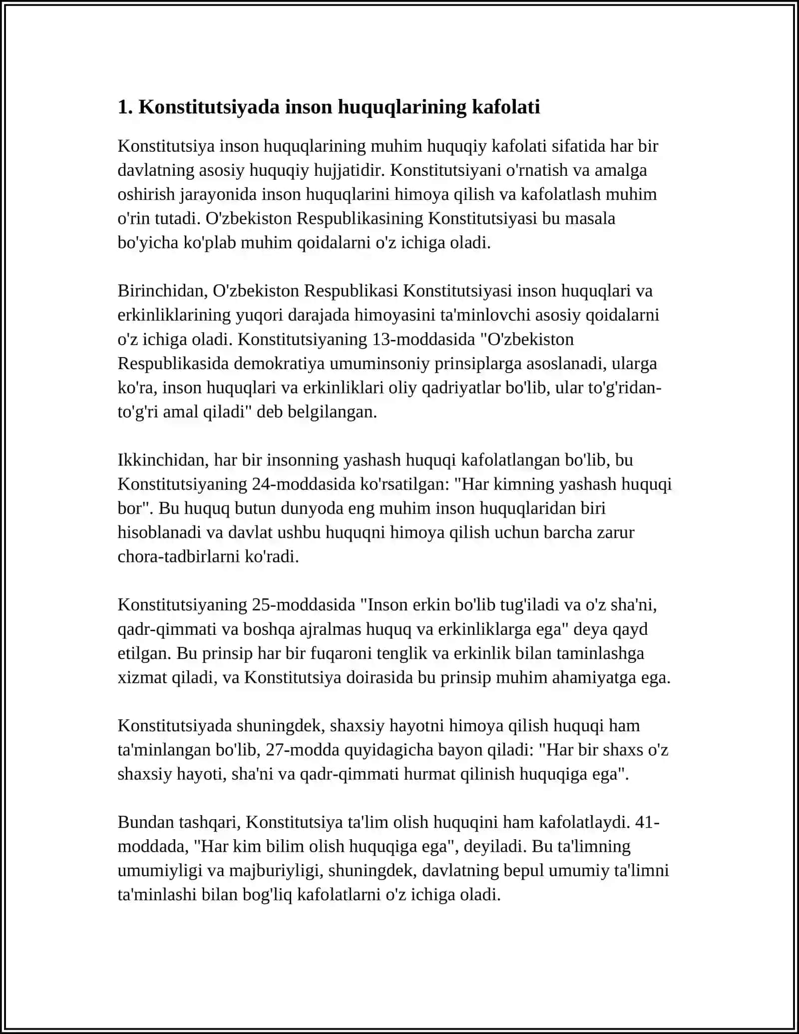 OʻZBEKISTON RESPUBLIKASIDA INSON VA FUQAROLARNING ASOSIY HUQUQLARI 3