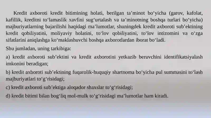 KREDIT QIYMATINI KAMAYTIRISH YO‘LLARI 3