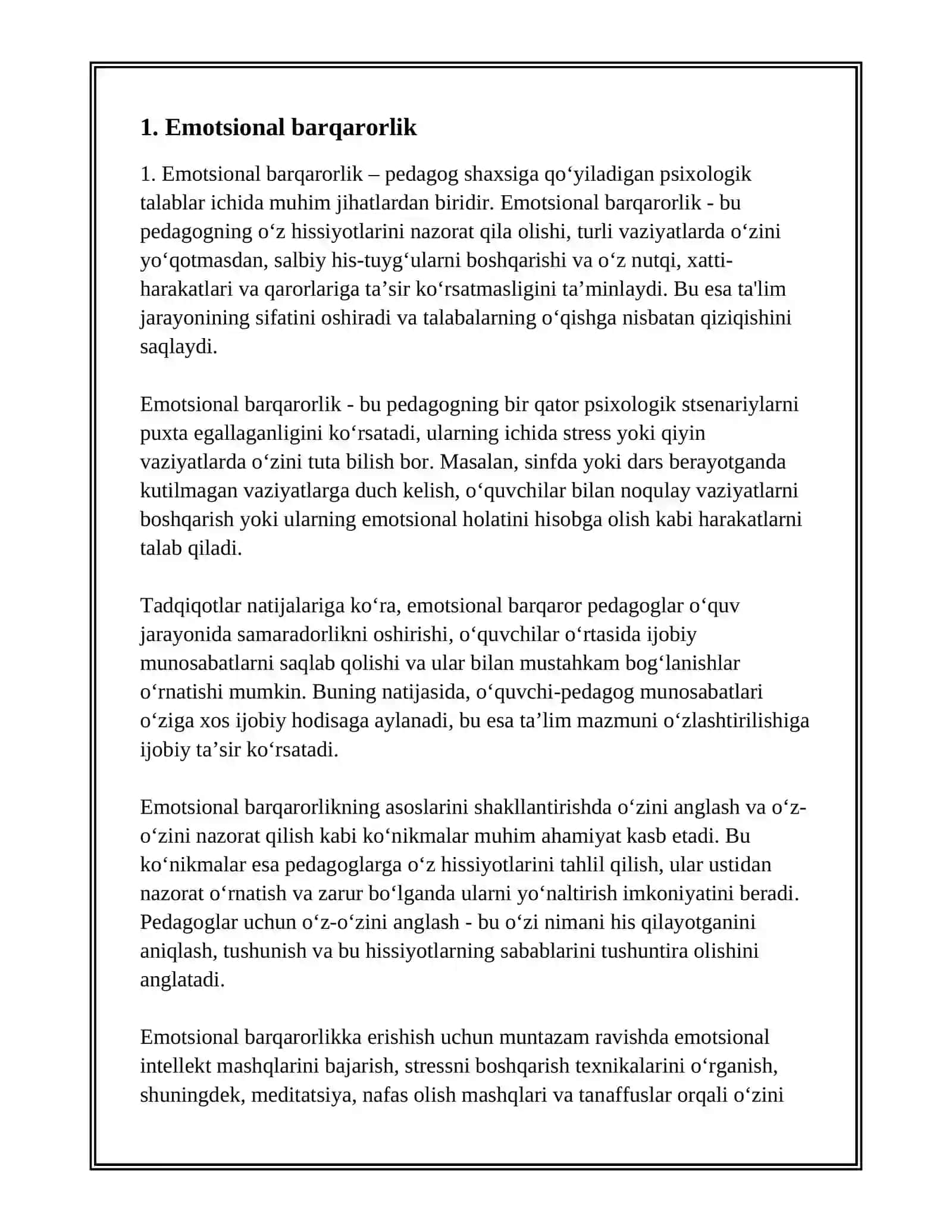 PEDAGOG SHAXSIGA QO‘YILADIGAN PSIXOLOGIK TALABLAR 3