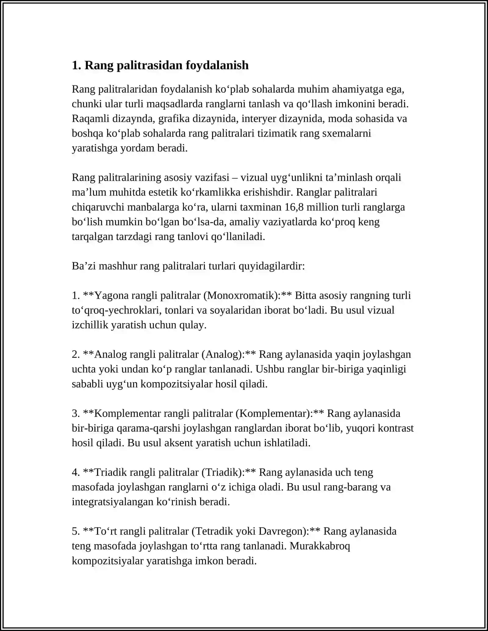 PHOTOSHOP DASTURNING GRAFIK OB’YEKTLARDA RANGLAR VA QATLAMLAR BILAN ISHLASH 3