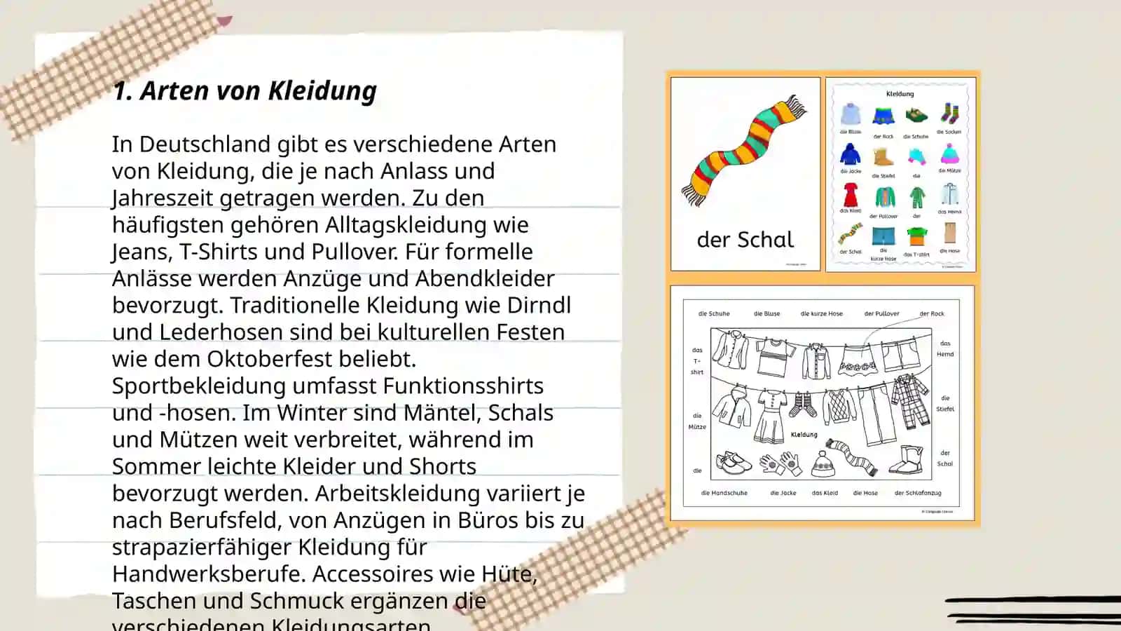 Arten von Kleidung 3