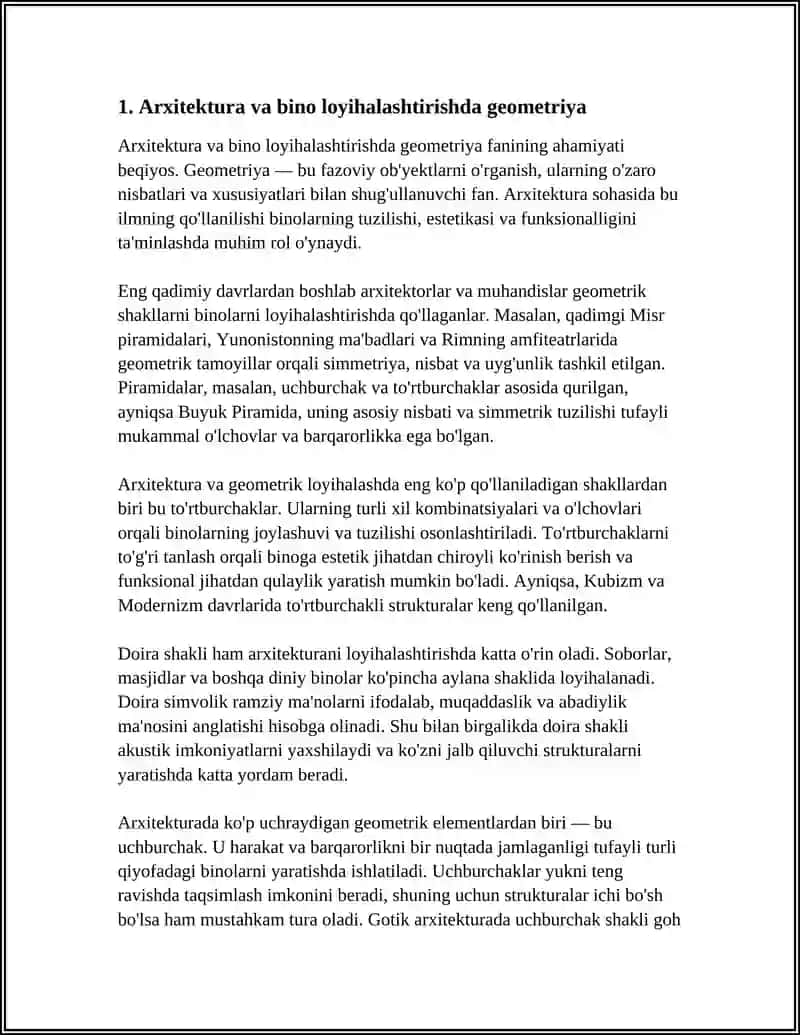 ARXITEKTURA VA BINO LOYIHALASHTIRISHDA GEOMETRIYA 3