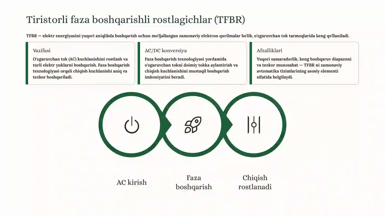 Avtomatika sxemalarida tiristorli kuchaytirgichlar 3