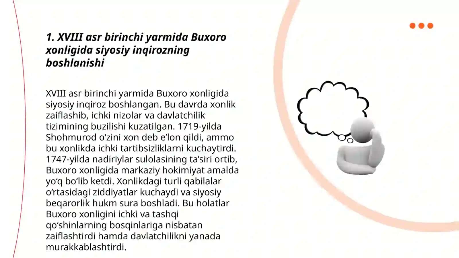 XVIII asr birinchi yarmida Buxoro xonligining siyosiy inqirozi va uning asosiy xususiyatlari 3