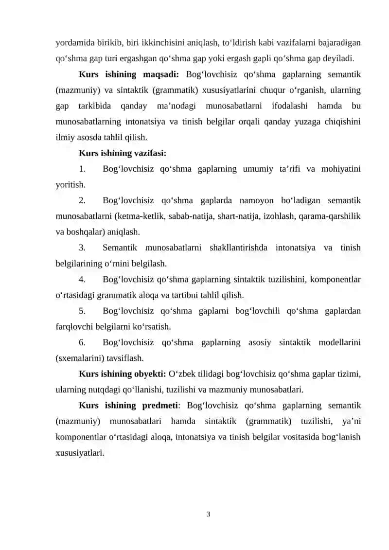 BOGʻLOVCHISIZ QOʻSHMA GAPLAR SEMANTIKASI VA SINTAKSISI 3