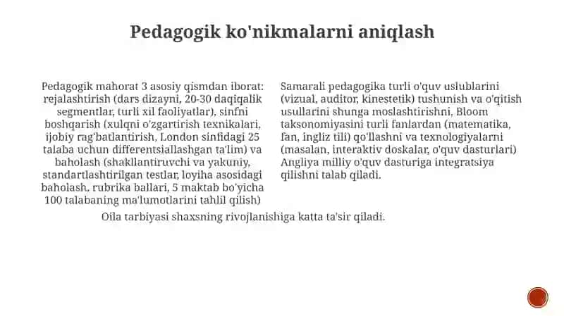 Pedagogik mahorat asoslari va tarkibiy qismlari 3