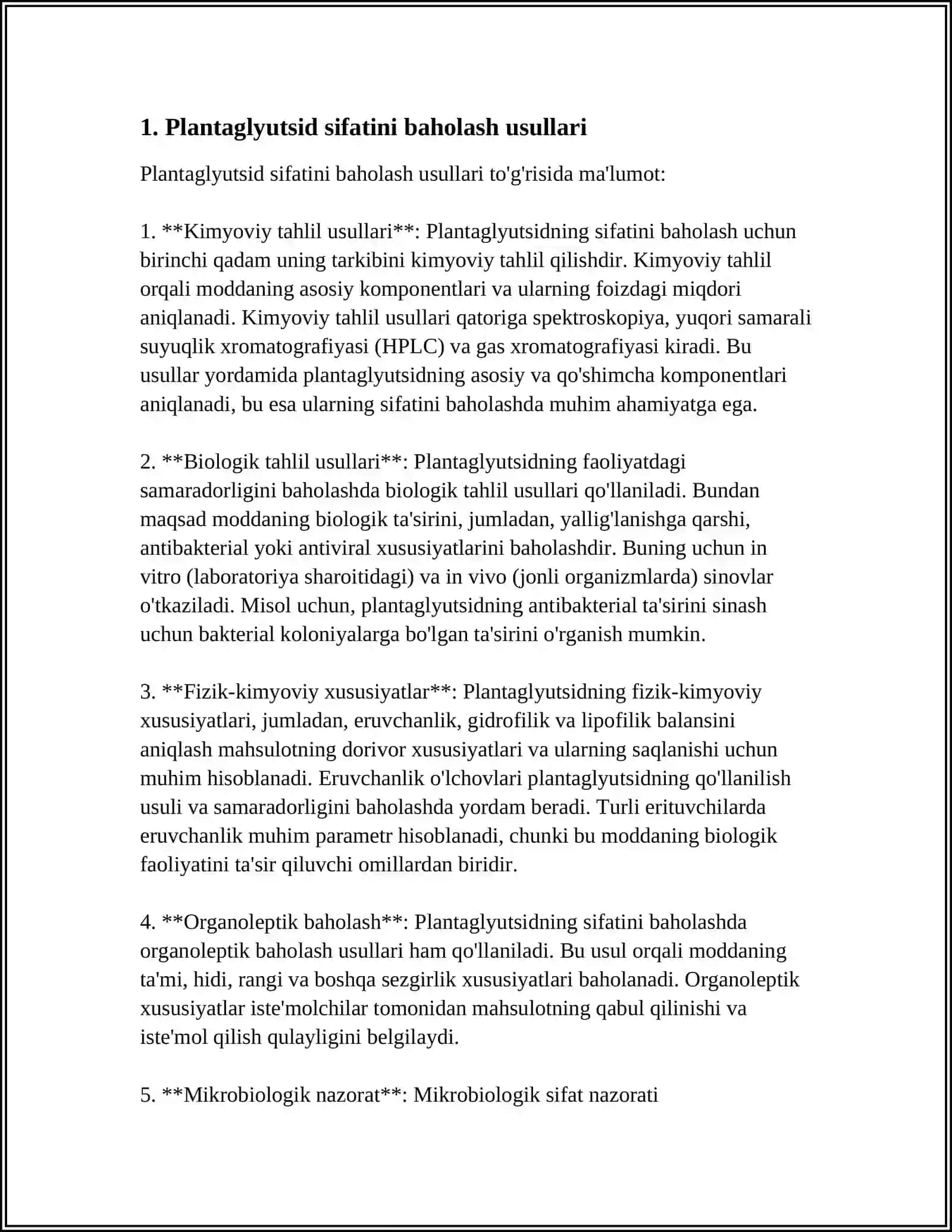 PLANTAGLYUTSID, RUTIN, FITIN VA ADONIZID NOVOGALEN PREPARATLARINI SIFATINI BAHOLASH 3
