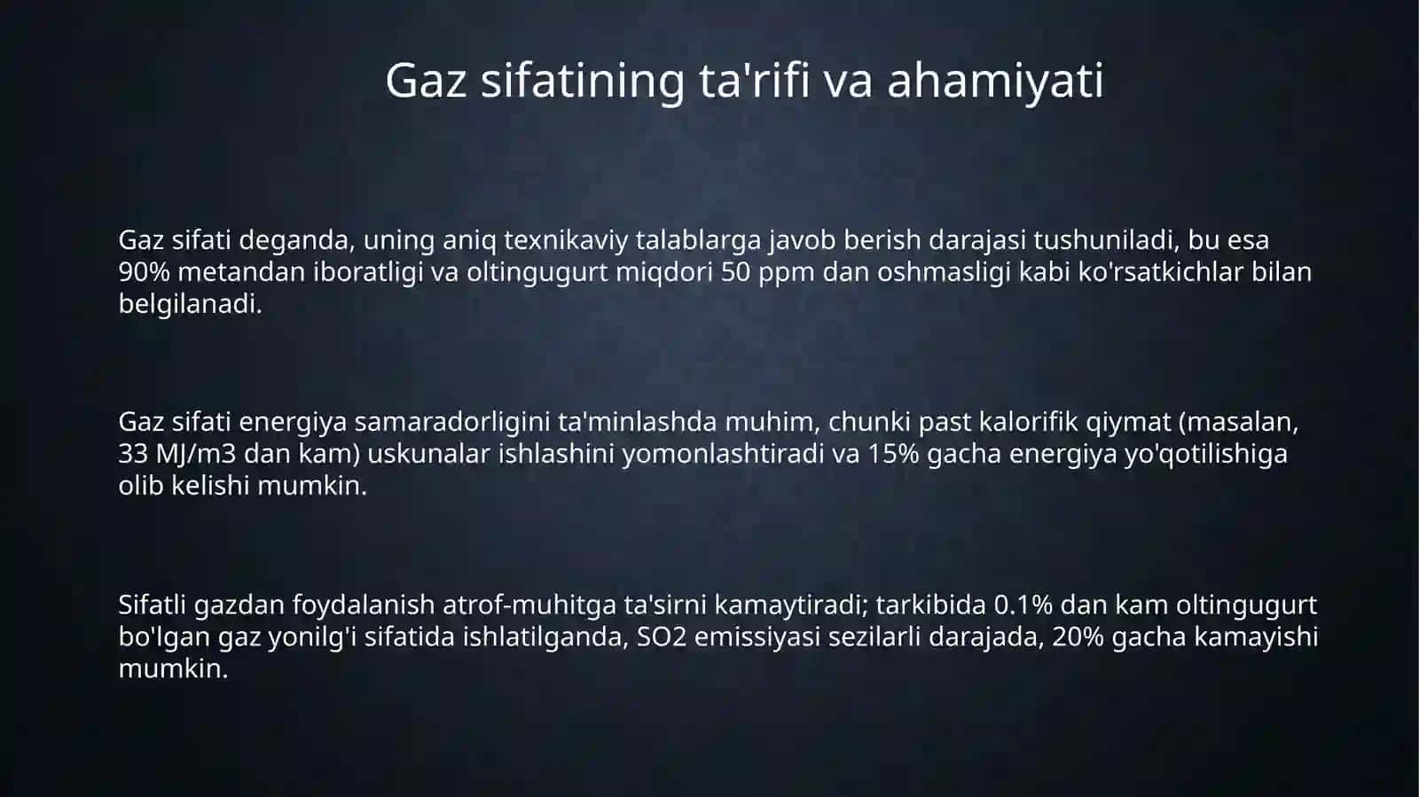 Gaz sifatini aniqlash 3