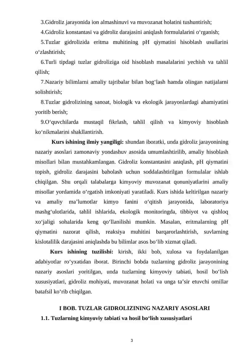 TUZLAR GIDROLIZIGA OID HISOBLASHLAR 3