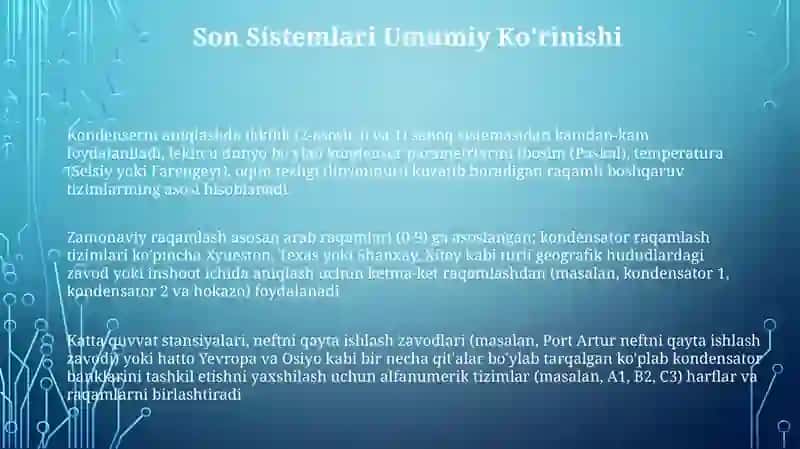 Kondesterlash bo'yicha nomerlashga o'rgatish 3