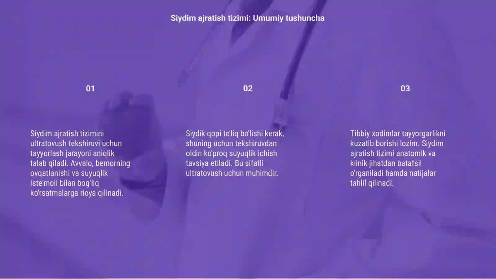 Siydim ajratish tizimini ultratovush tekshiruviga tayyorlash 3