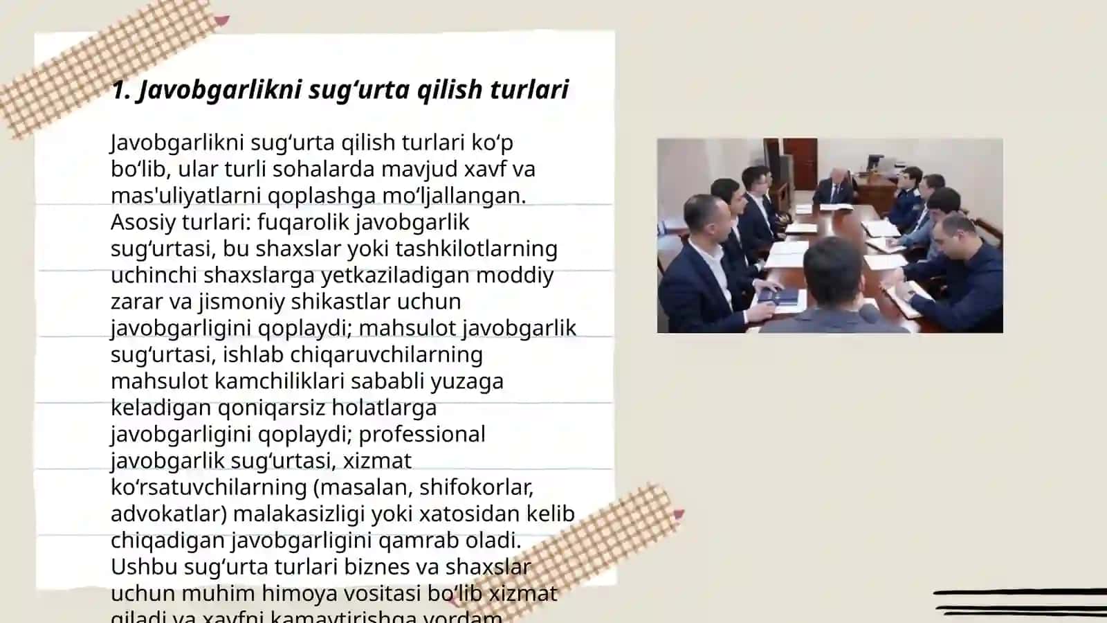 Javobgarlikni sugʻurta qilish turlari 3