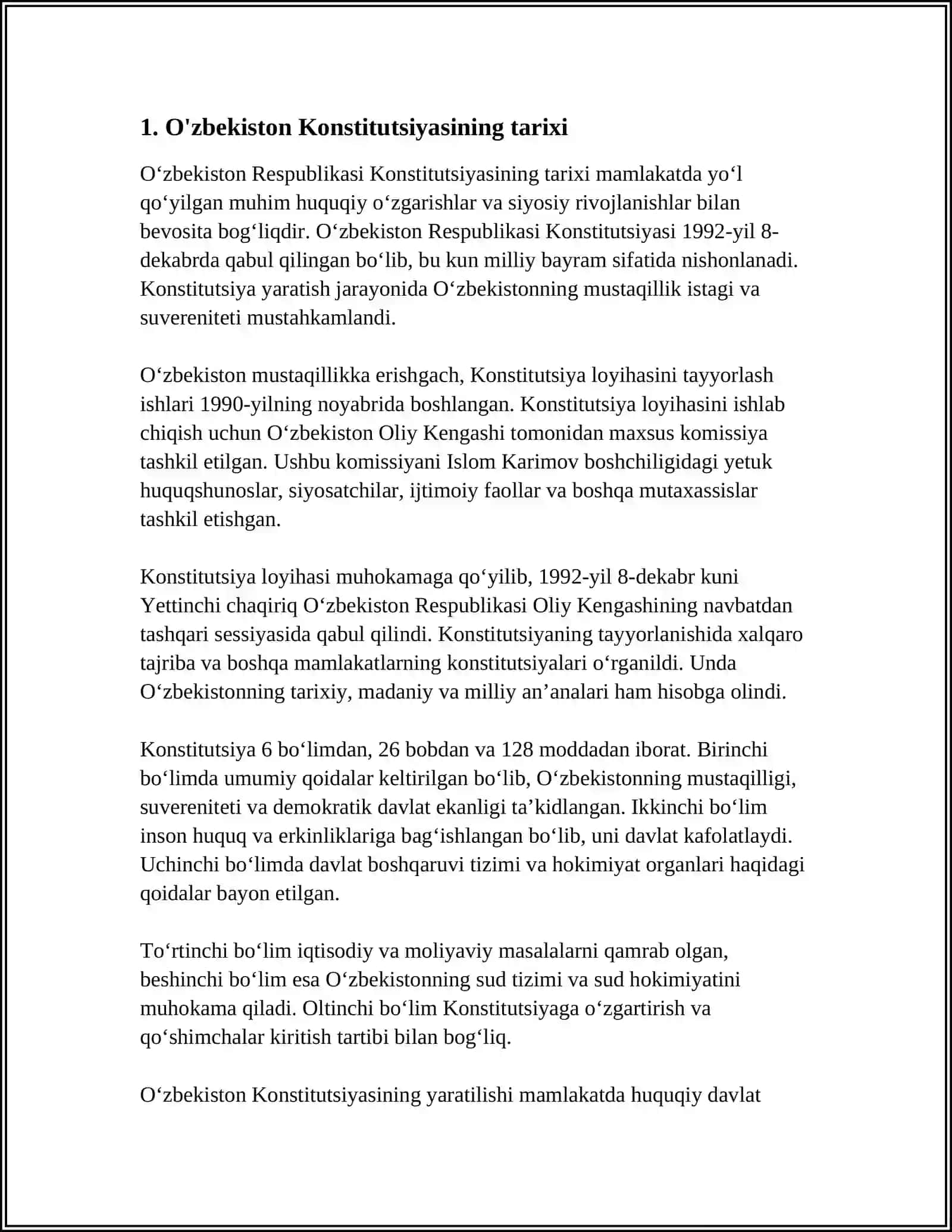 O'ZBEKISTON KANSTITUTSIYA KUNI 3