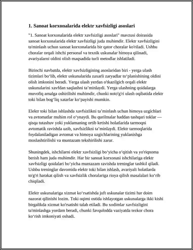 Sanoat korxonalarida elektr xavfsizligi 3