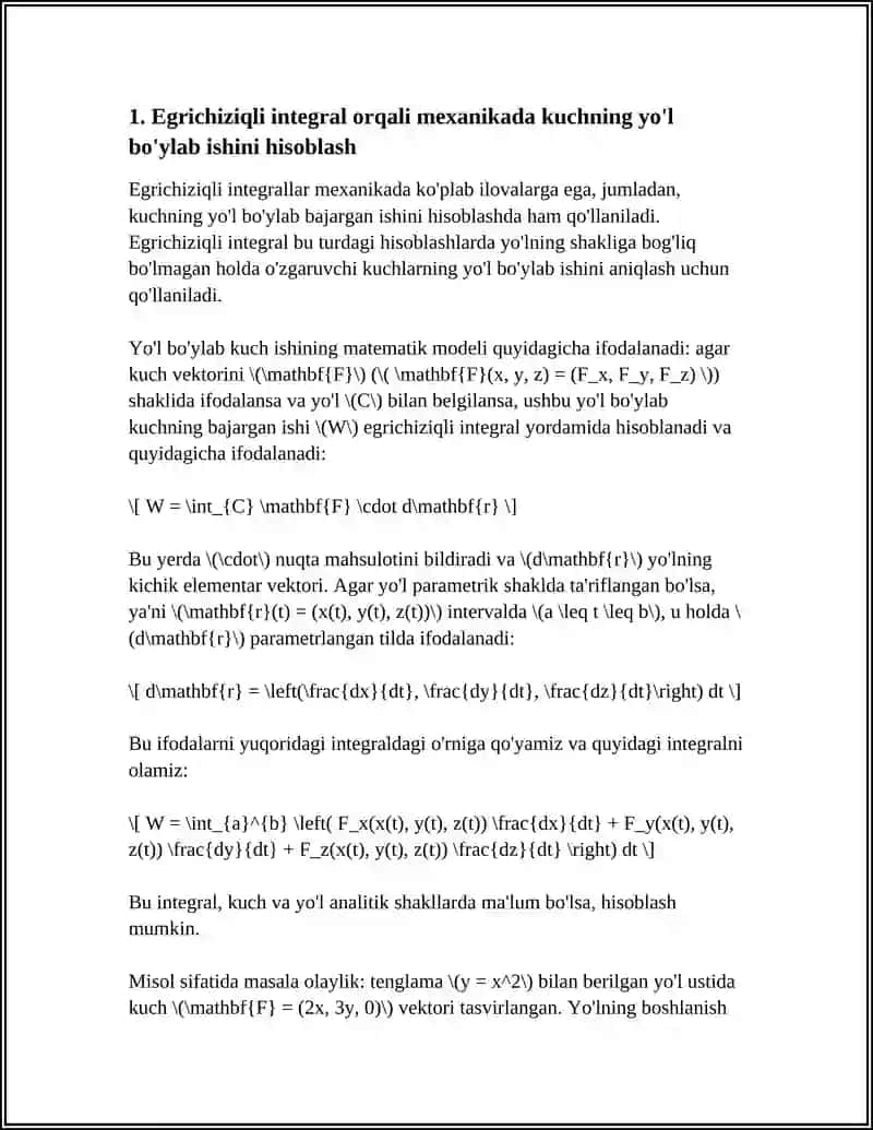 EGRI CHIZIQLI INTEGRALLARNING TADBIQLARI 3