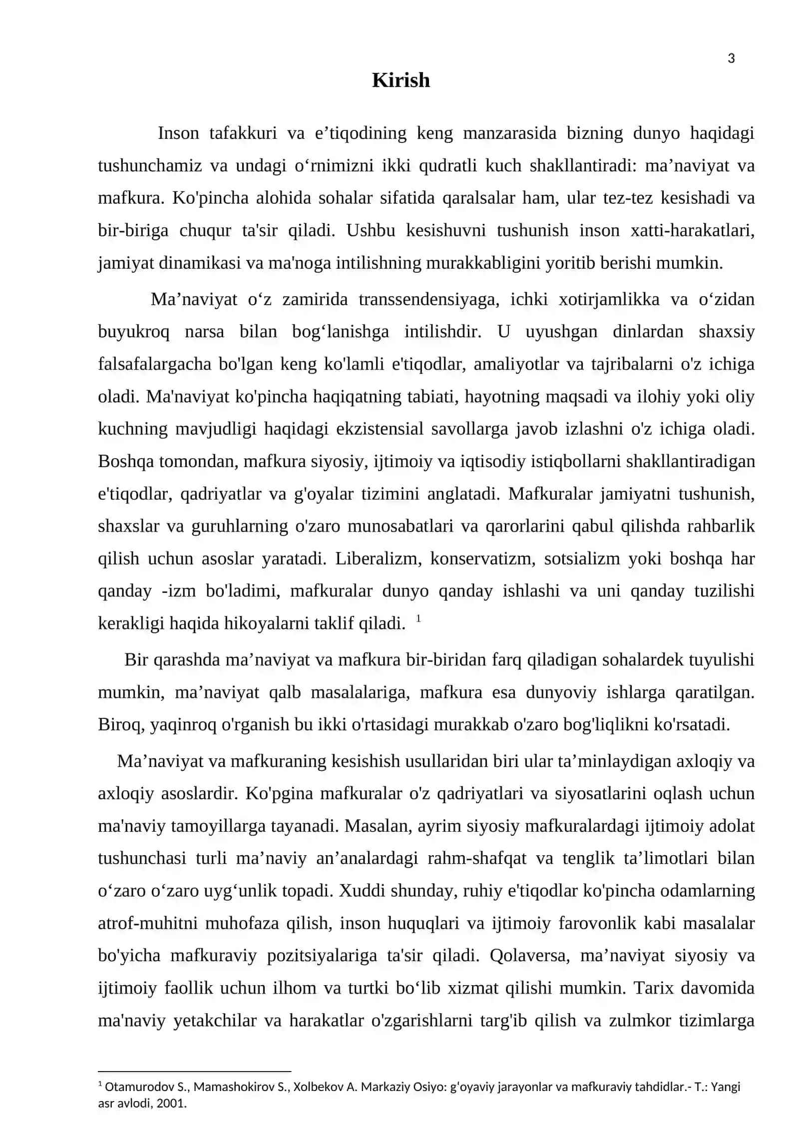 "Ma‘naviyat va mafkura" 3