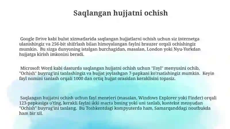 Word hujjat yaratish va saqlash 3