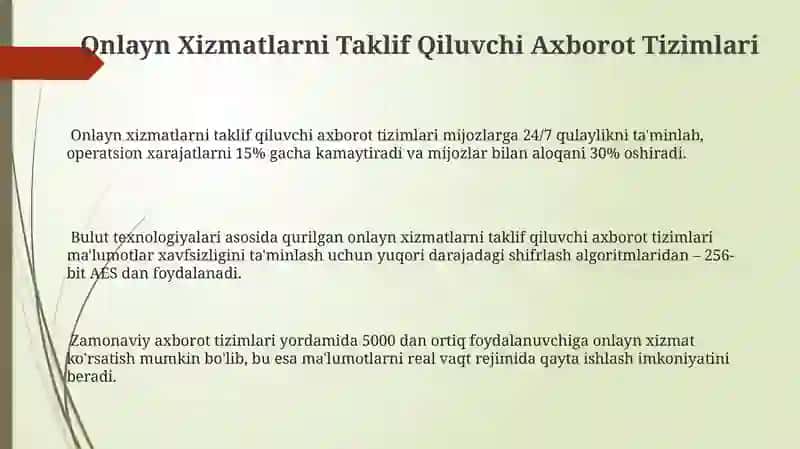 Onlayn Xizmatlarni Taklif Qiluvchi Axborot Tizimlari 3