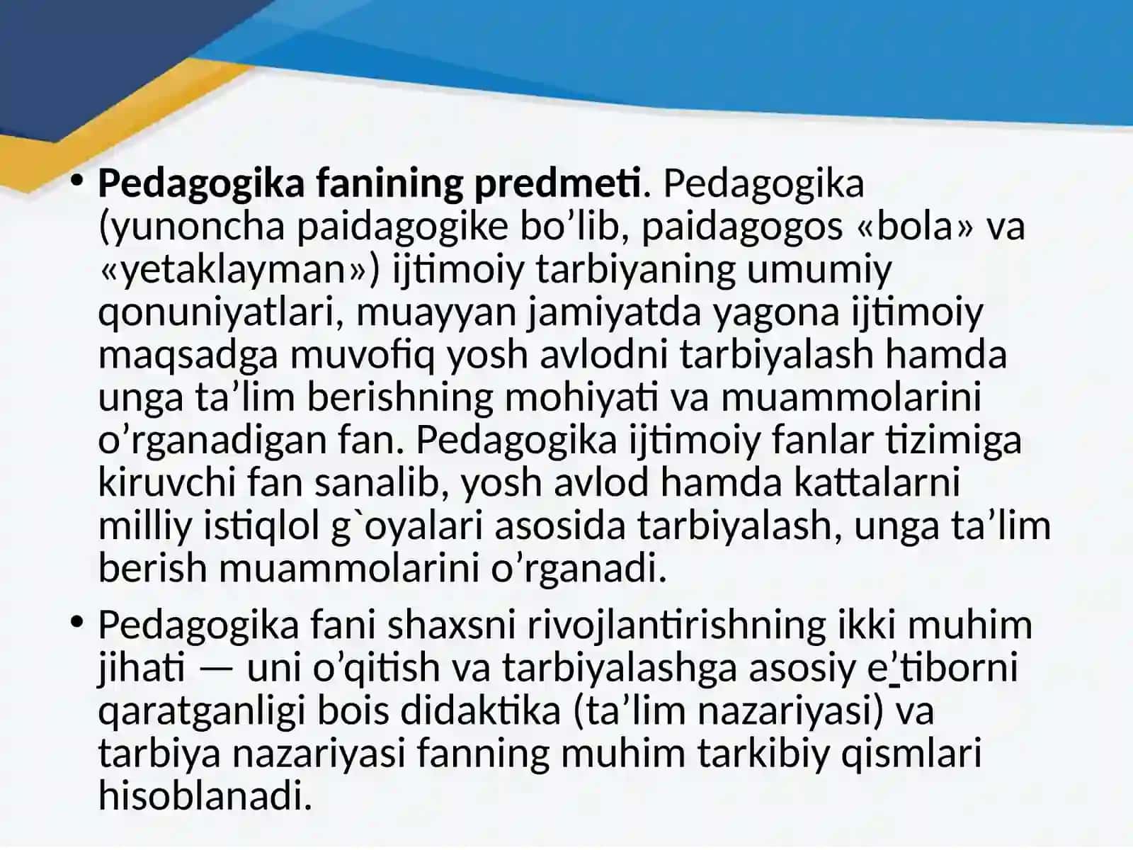 Pedagogika shaxs tarbiyasi va rivojlanishi 3