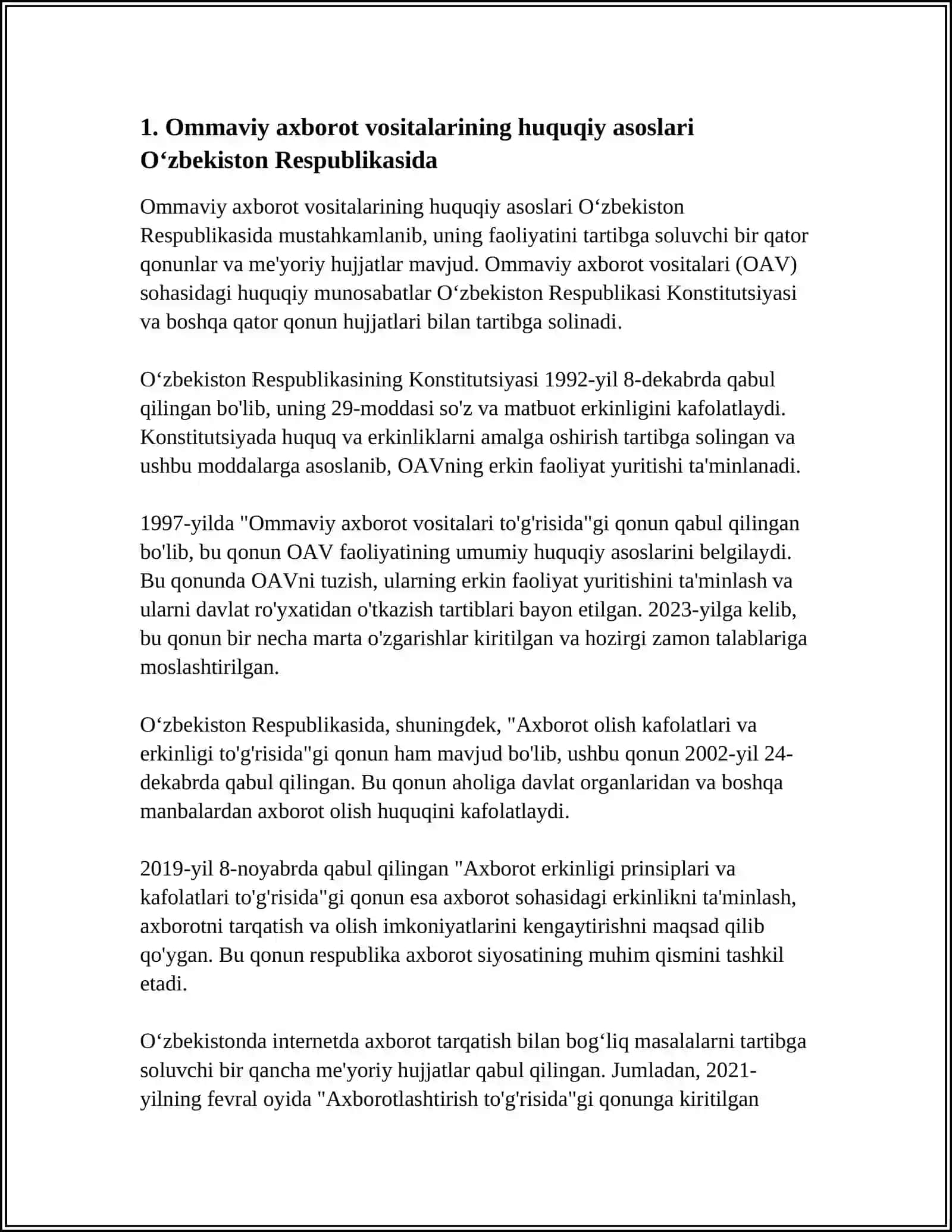 Ommaviy axborot vositalarining faoliyati 3
