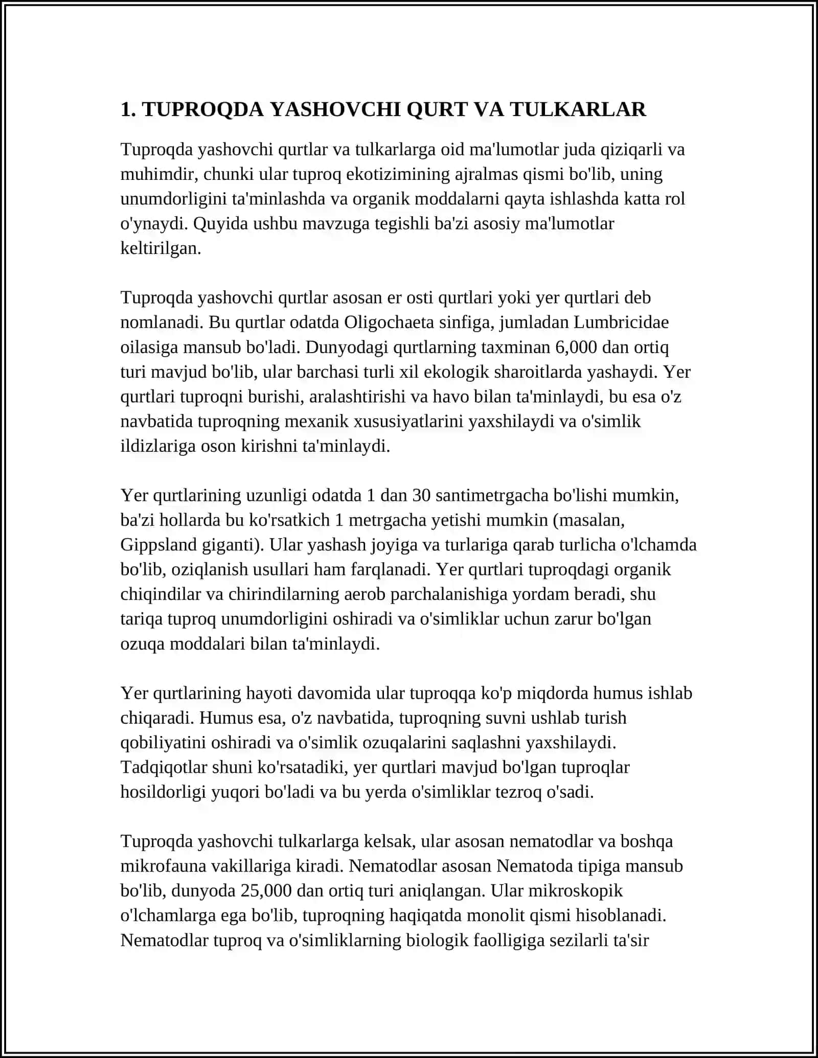 TUPROQDA YASHOVCHI HASHAROTLAR 3