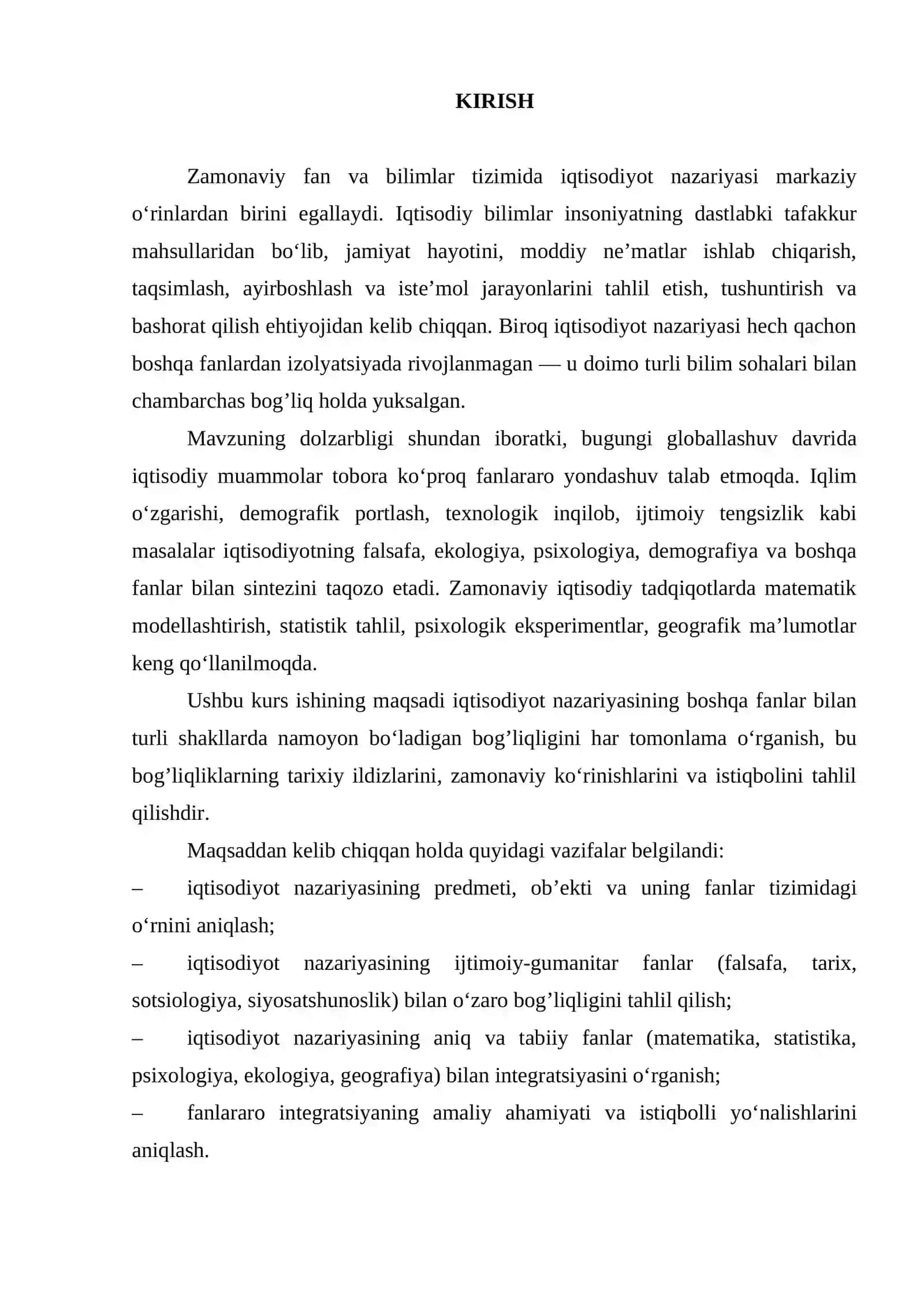 Iqtisodiyot nazariyasining boshqа fanlar bilan bog’liqligi 3
