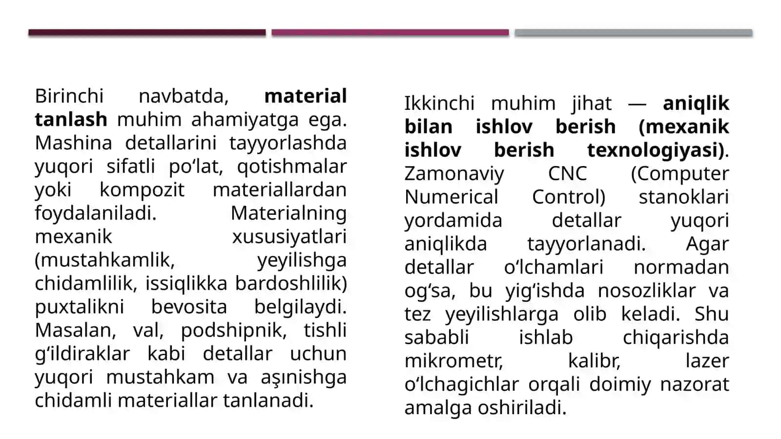 Tayyorlash vaqtida mashinalar puxtaligini ta'minlashning texnologik yo'llari. Mashinalardan foydalanish davrida puxtalikni saqlash chora-tadbirlari. Texnik xizmat ko'rsatishda puxtalikni oshirish usullari 3