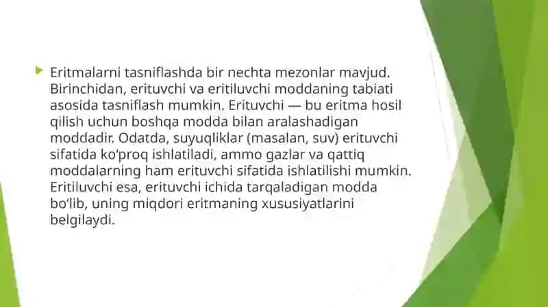 Eritmalarining kolgativ xossasi. Osmos hodisasi. Osmotik bosim. Eritmalar. Titrimetrikanalizga kirish 3