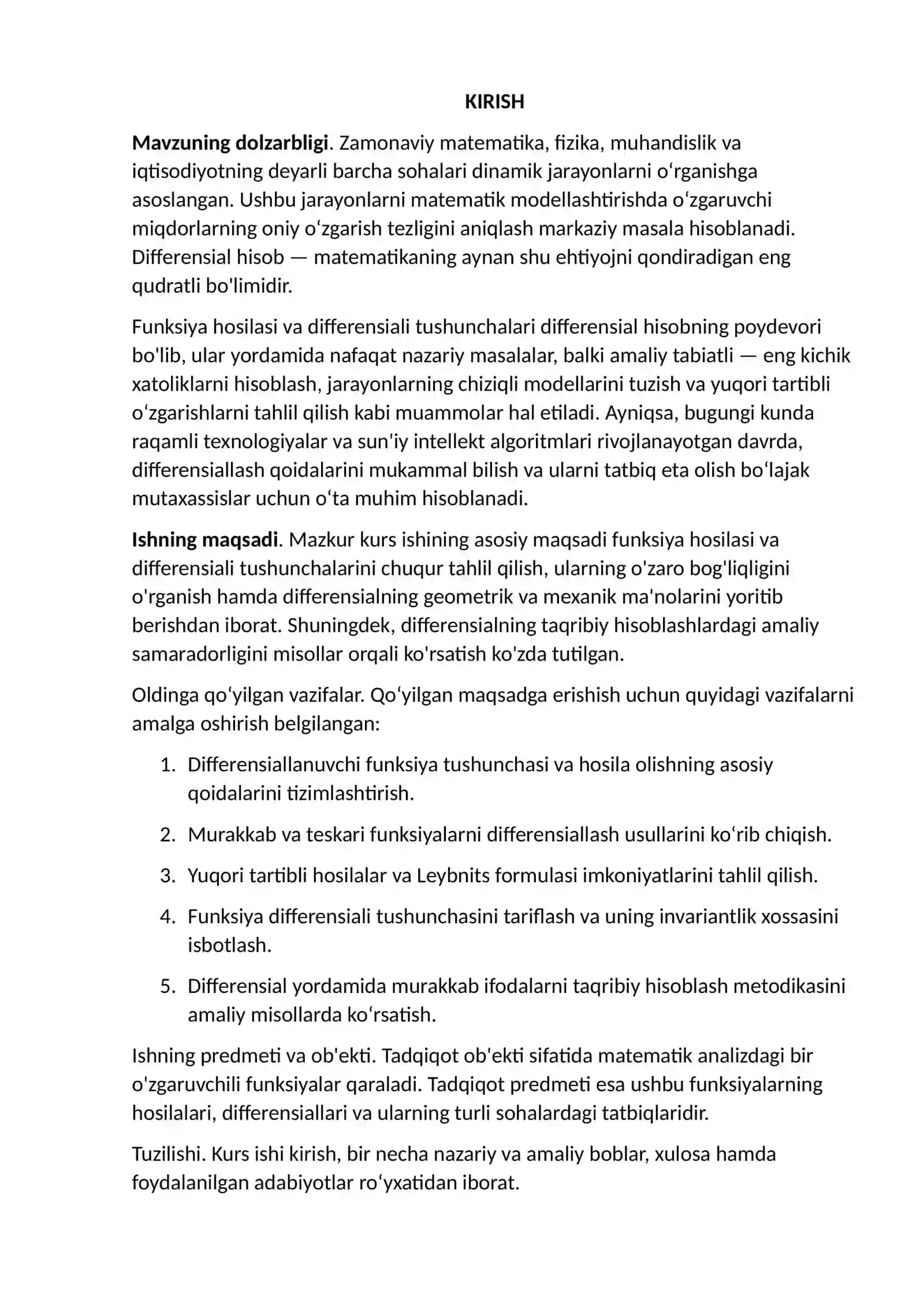 Funksiyaning diferensiali va hosilasi 3
