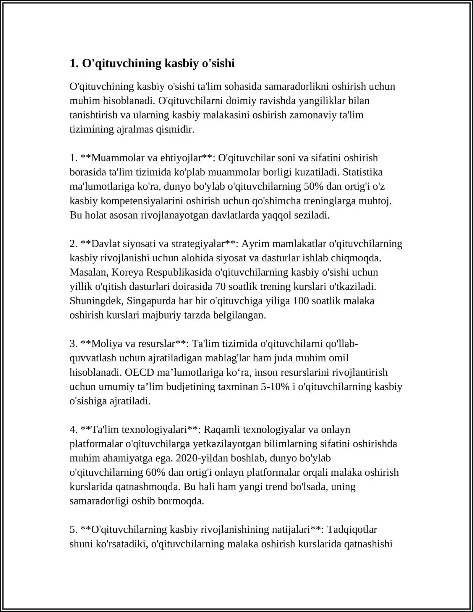 O'QITUVCHINING TA'LIM JARAYONIDAGI KASBIY OMILKORLIGI 3