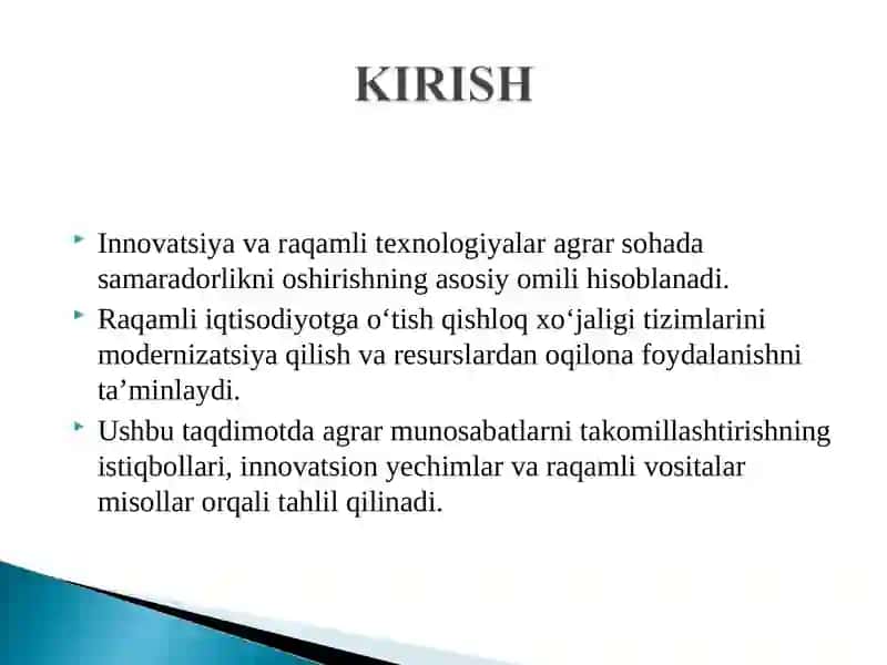 Innоvаtsiоn rivоjlаnish vа rаqаmli iqtisоdiуоtgа о‘tishdа аgrаr munоsаbаtlаrni tаkоmillаshtirish istiqbоllаr 3