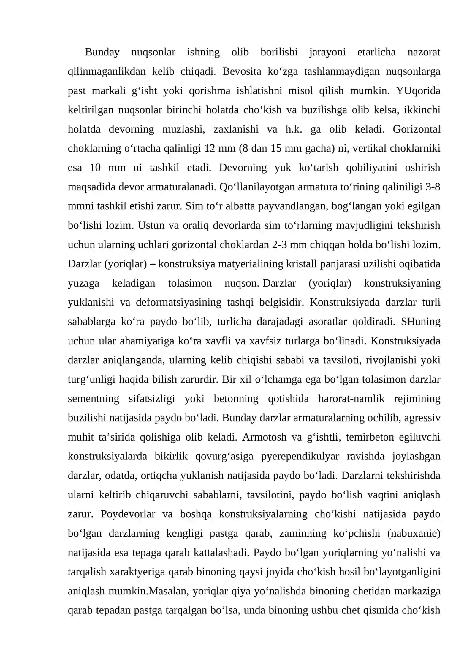Bino va inshootlarning funksional qismlariga xos bo'lgan defekglar, shikastlanish va deformatsiyalar 3
