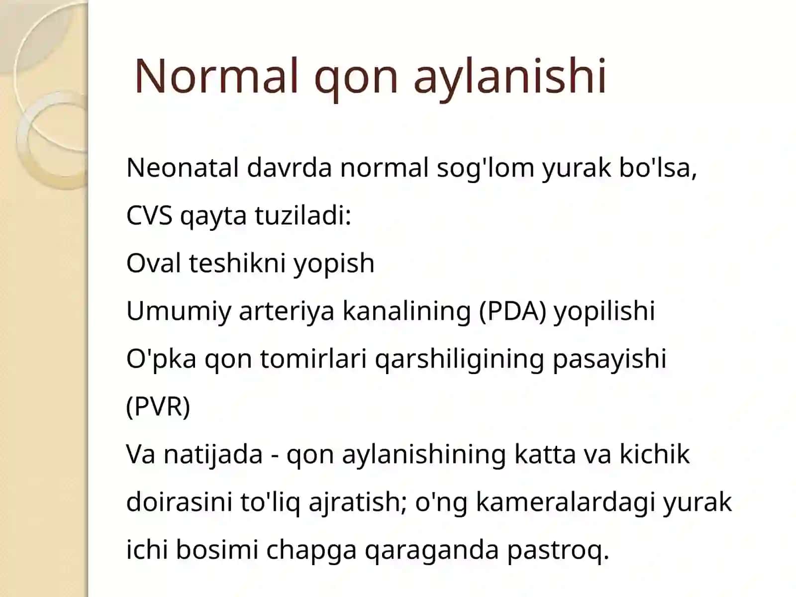Tug'ma yurakning nuqsonlari asosiy tushunchalari 3
