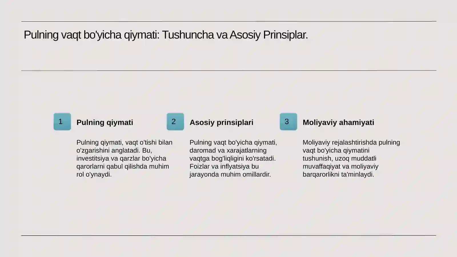 Pulning vaqt bo'yicha qiymati 3