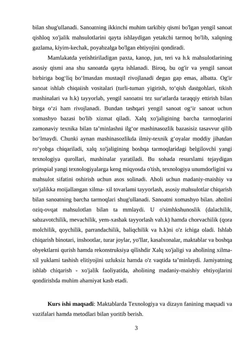 Texnologiya va dizayn fanining maqsadi va vazifalari 3