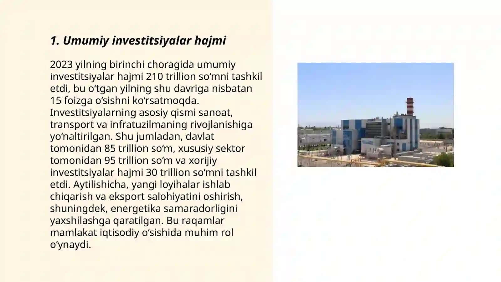 Qibray tumaniga 2022-20025 yillarda kiritilgan investitsiyalar statistikasi 3