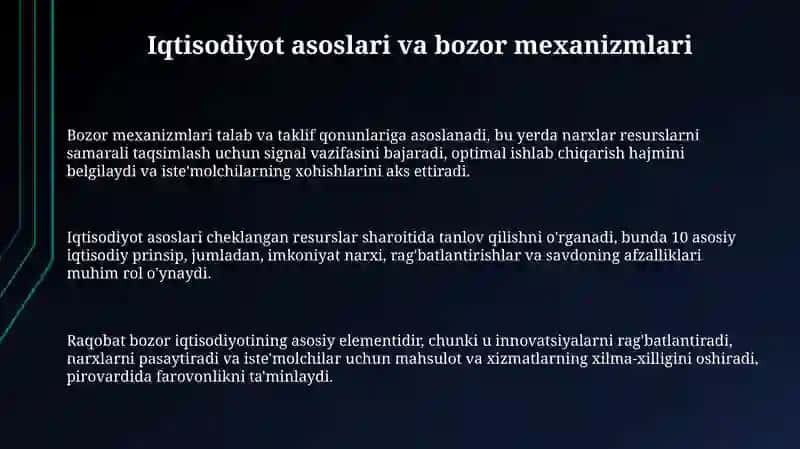 Iqtisodiyot asoslari va bozor mexanizmlari 3