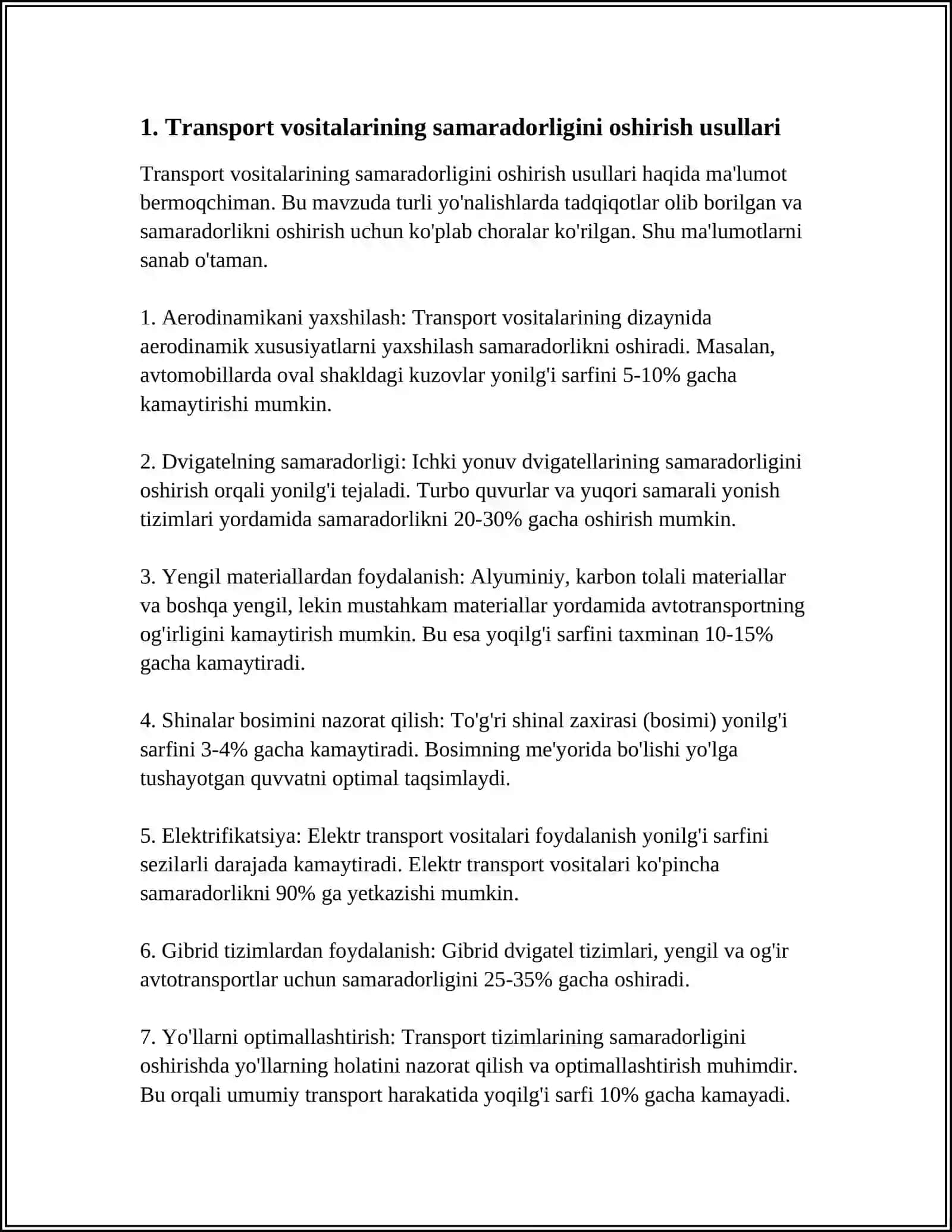 TRANSPORT VOSITASINING ISH UNUMDORLIGI 3