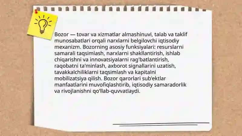 Bozor va tavakkalchilik 3